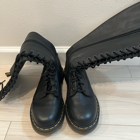 Dr. Martens Black Leather Knee-High Boots - Picture 3 of 8